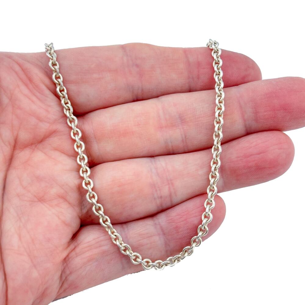 Vintage Sterling Silver 925 Cable Chain Necklace 25.5"